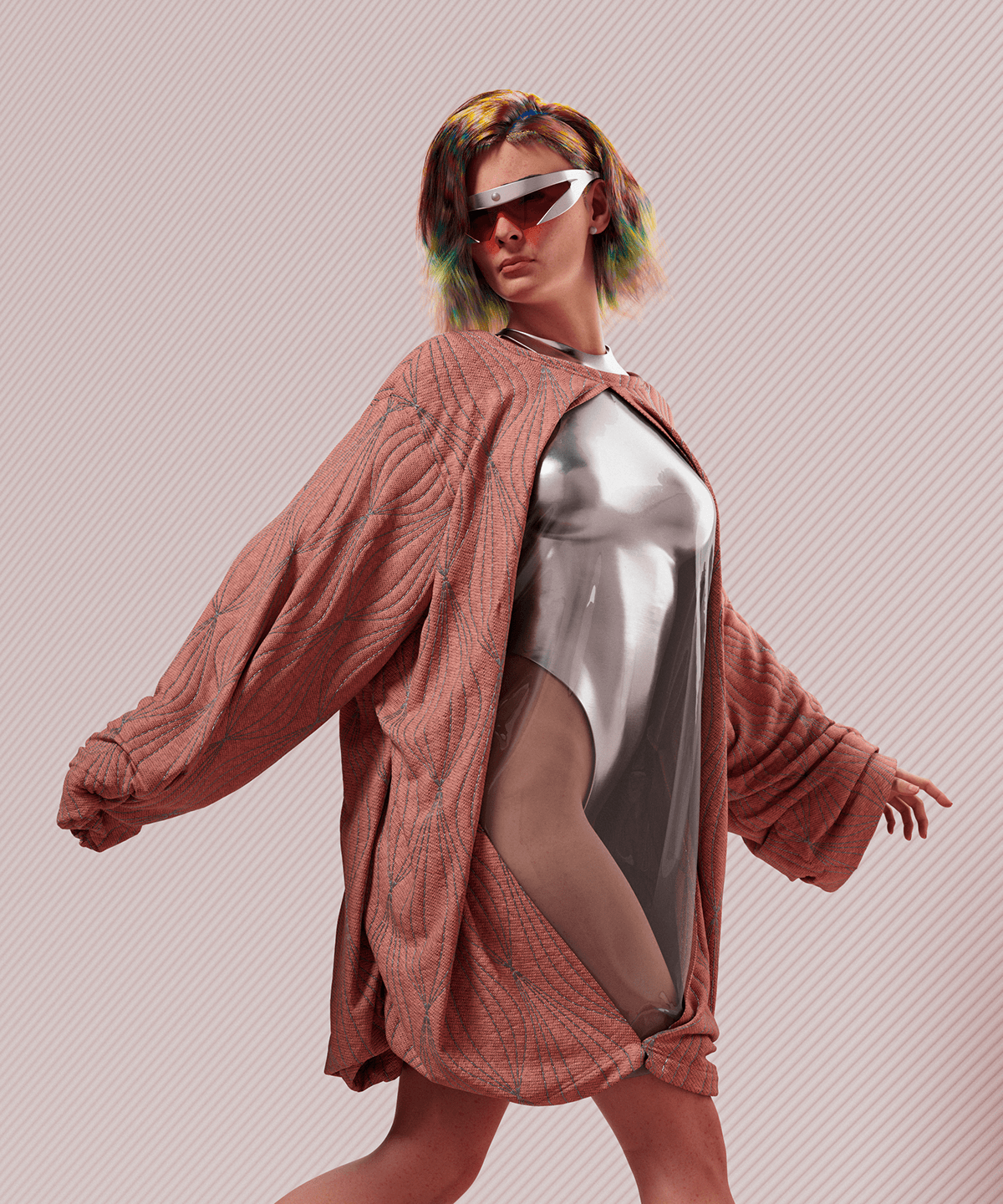 Fashion  3D redshift CGI digital fashion Skeeva cinema 4d couture garment fabric