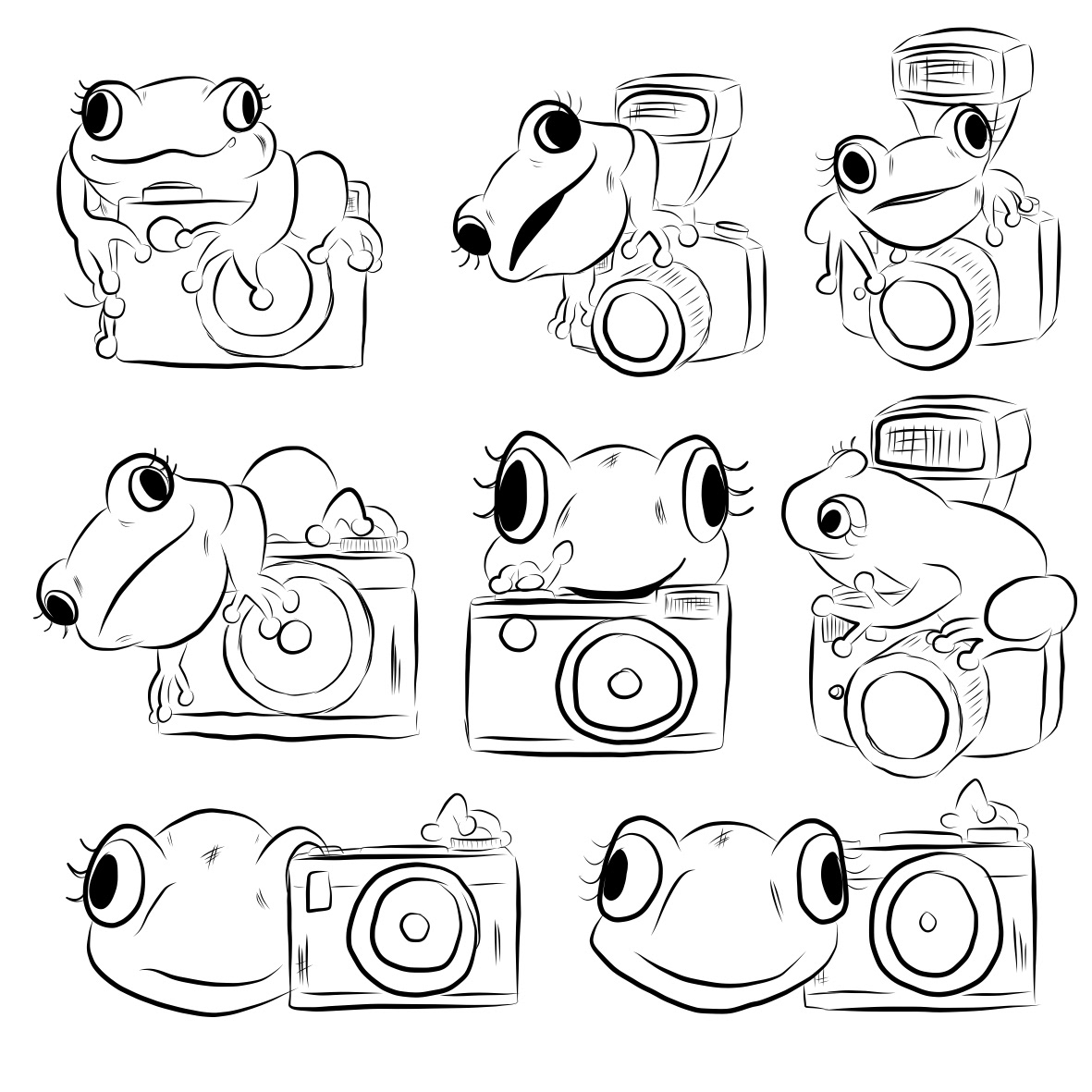character art frogs logo