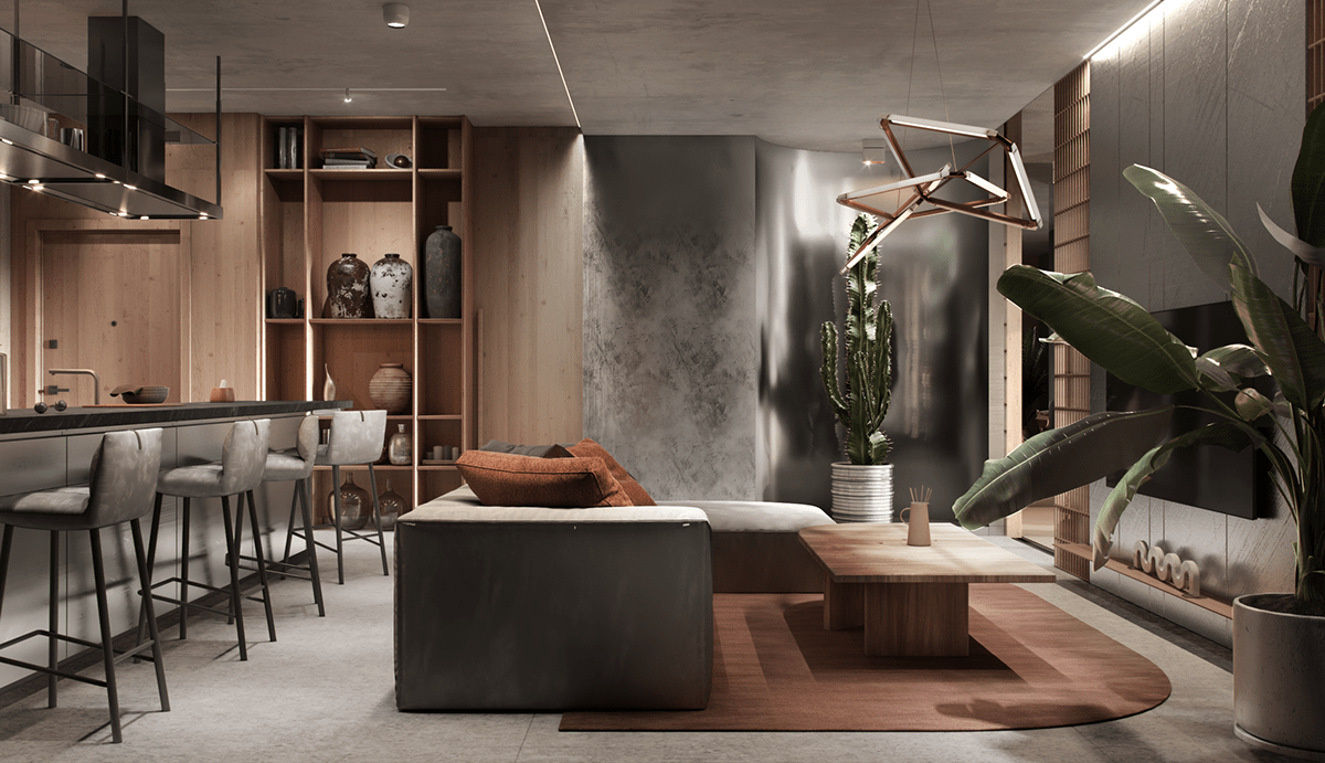 design interior Scandinavian style bedroom visualisation bedroom design living room bathroom luxury architecture minimalism design natural materials