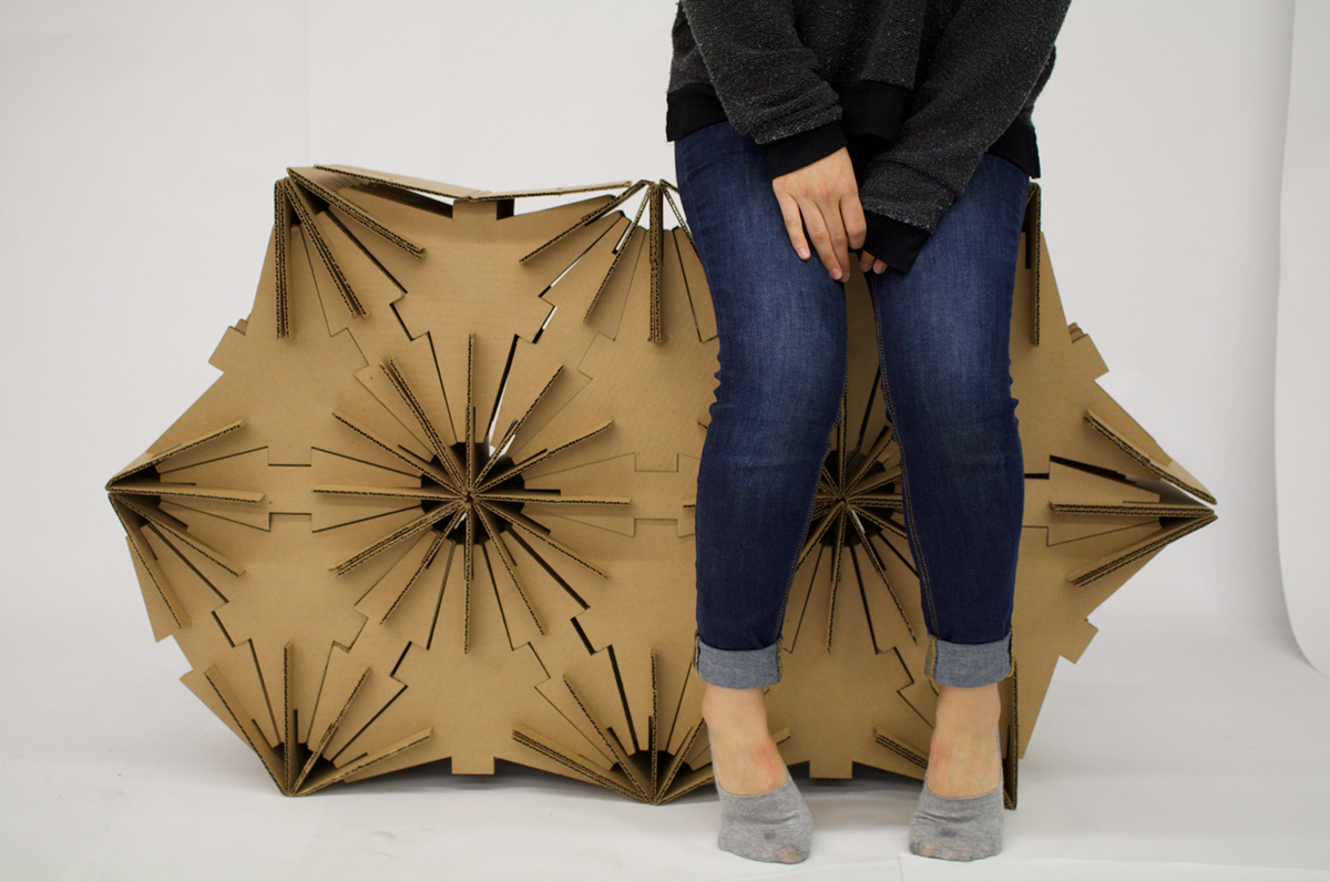 Spatial Dynamics ken horii cardboard chair modular furniture 3D