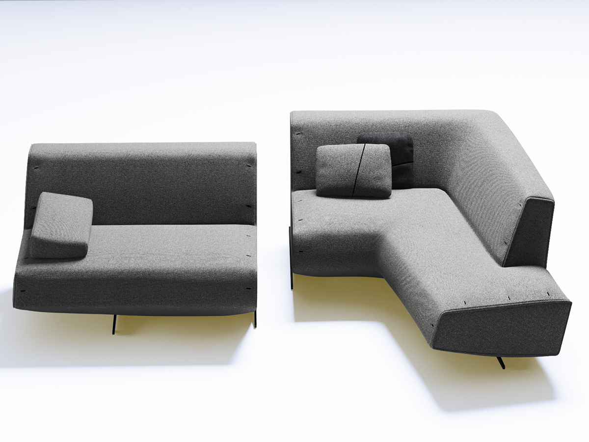 3D model sofa poliform Jean-Marie Massaud