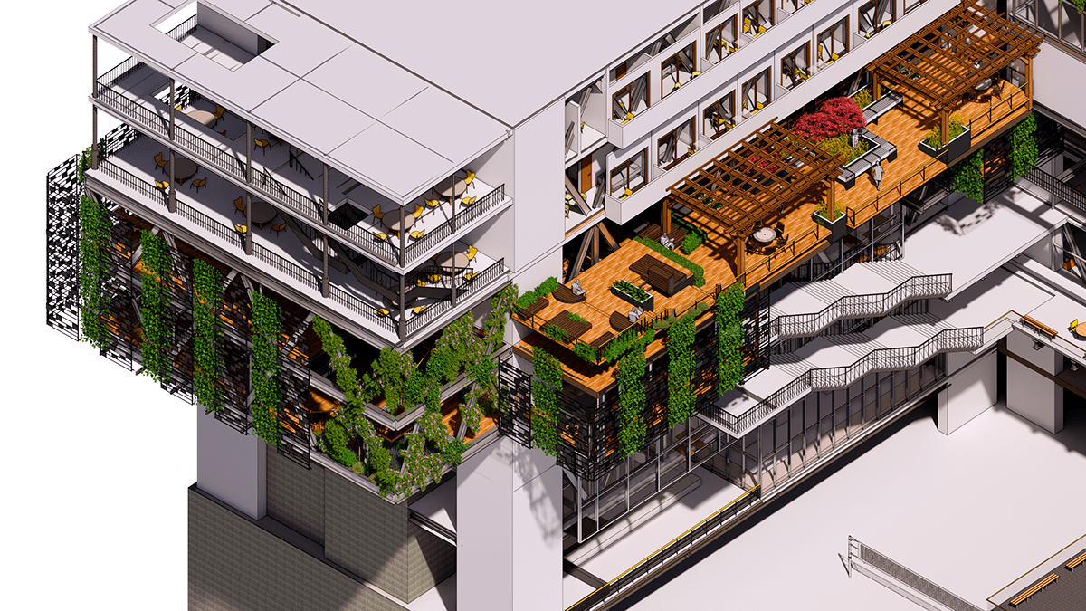 architecture bogota city colombia Education Nature Plant revit Uniandes visualization