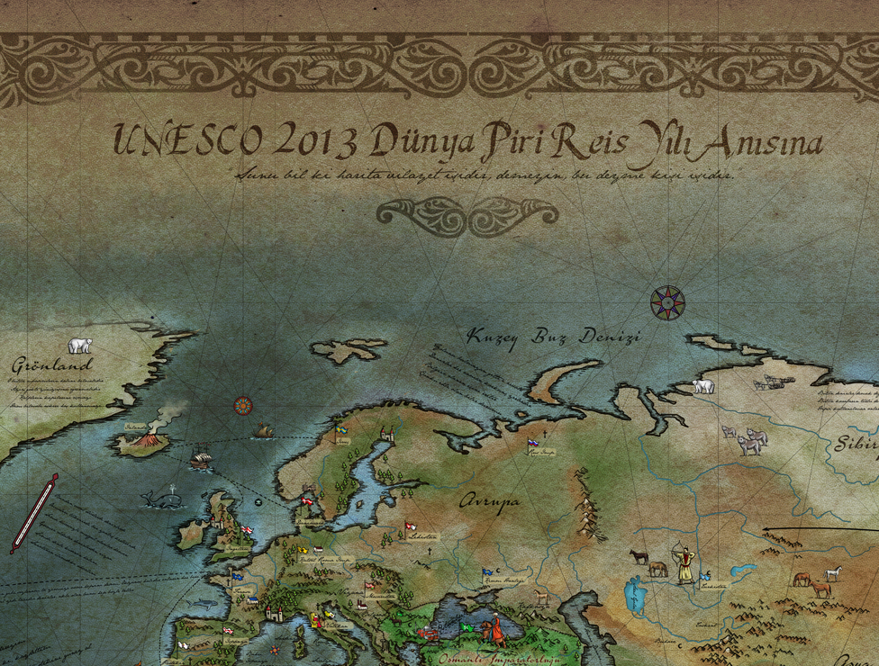 Piri Reis Map  Ottoman Navy World Map  Ancient Map
