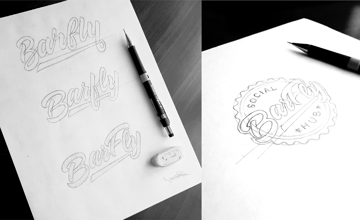#Logo #logotype  #BarFly #Design #baku  #social #hub #lettering #illustration #handtype