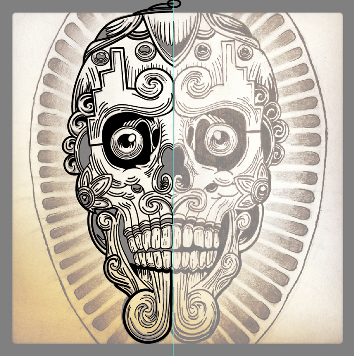 skull Mexican tshirt ilustrator photoshop vector