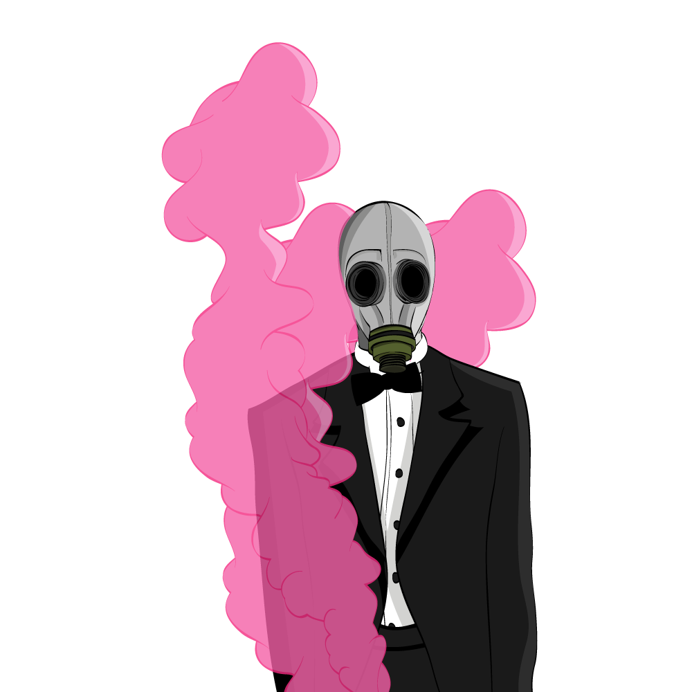 wacom bamboo Illustrator adobe gas mask smoke tuxedo