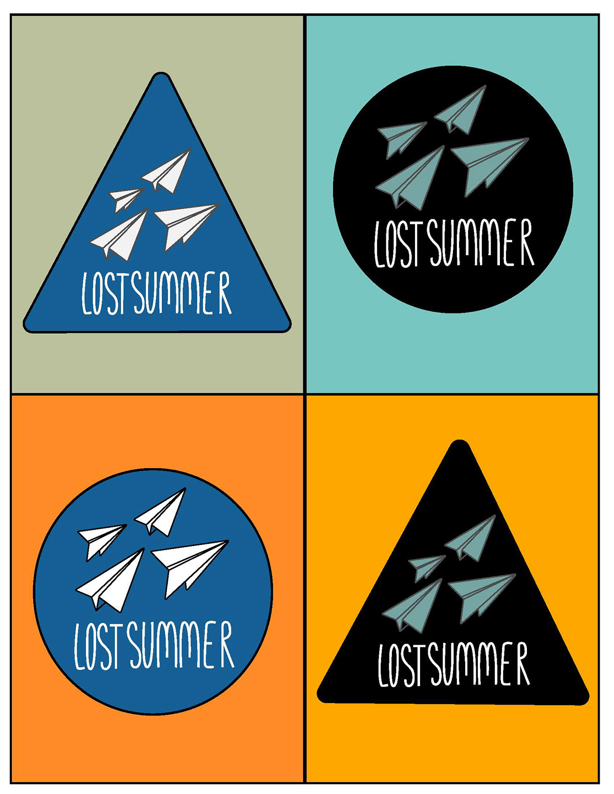line graphic design  summer paper airplanes