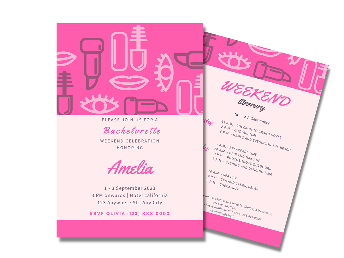 wedding invitation bachelorette party Invitation wedding card invite party invites weekend party