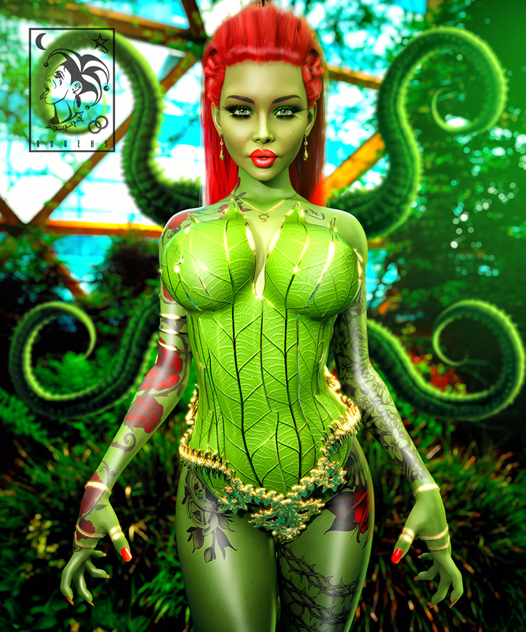 2D 3D characterdesign dccomics digitalpainting girlwithtattoo ILLUSTRATION  marvel poisonivy SuperHero