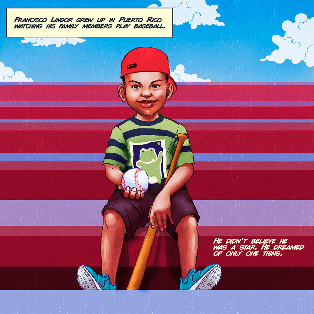 New Balance story Graphic Novel comic francisco lindor sneakers branding  baseball mlb ILLUSTRATION 