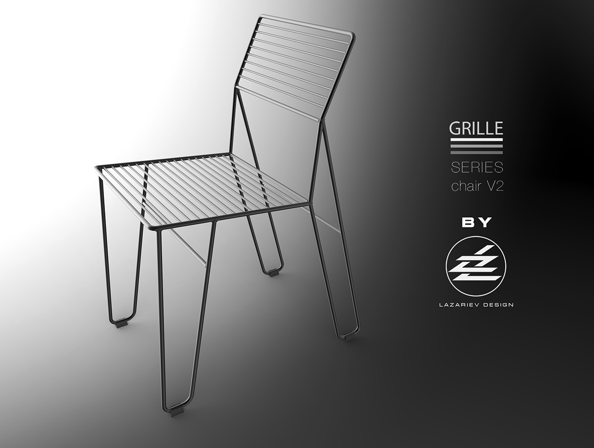 Wire chair welded chair lattice chair plywood metal chair grille Lazariev design welded chair.