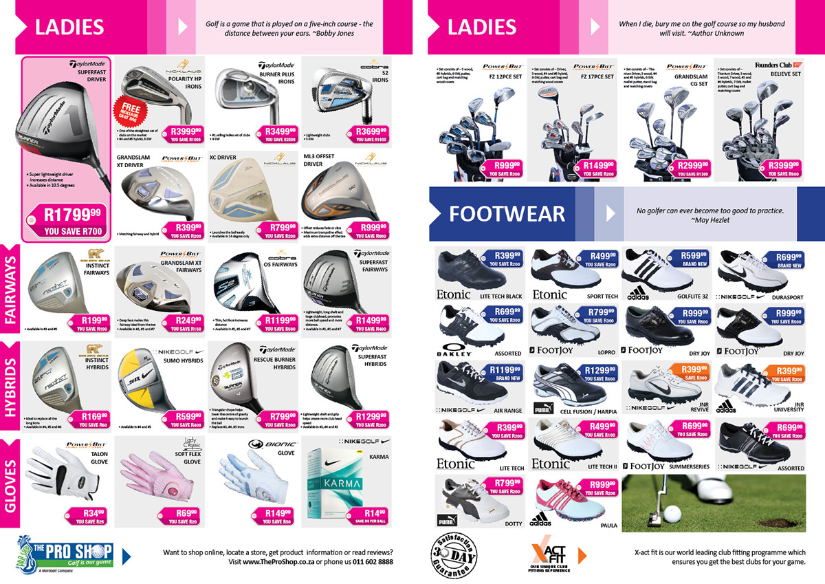 Retail golf flyer sale product