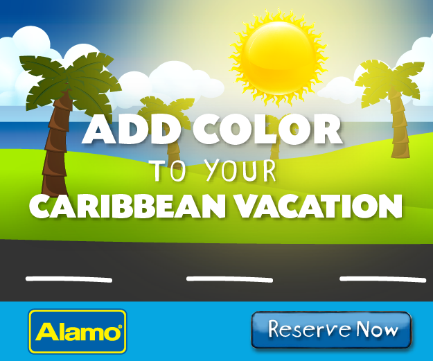 alamo banner Display Caribbean car rental vacation