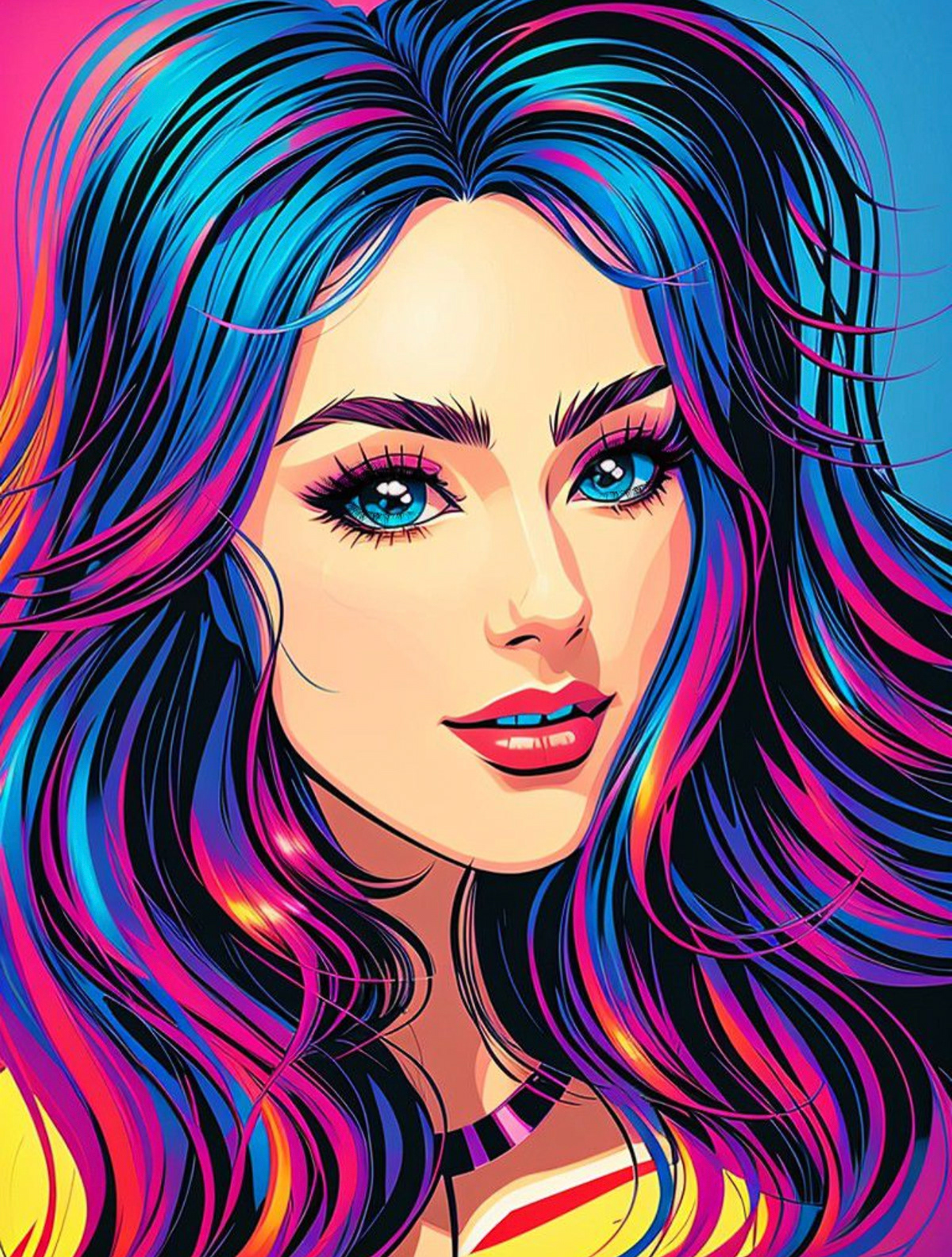 hand drawing Collaboration illustrations graphic design  portrait digital painting pencil color painting girl