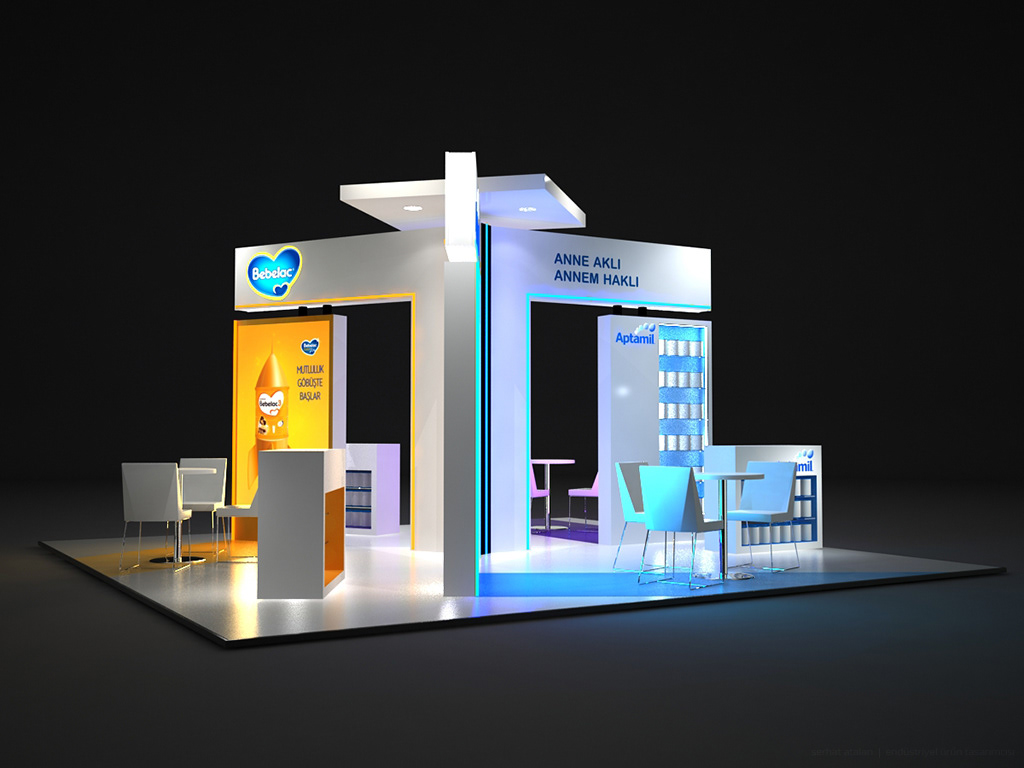 Exhibition  booth fuar medical Stand design aptamil bebelac kongre standı Nutricia
