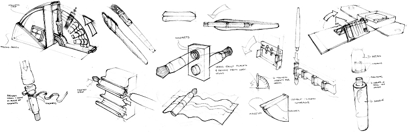 soap bottles sketches electric kettle canson paper iterative sketching