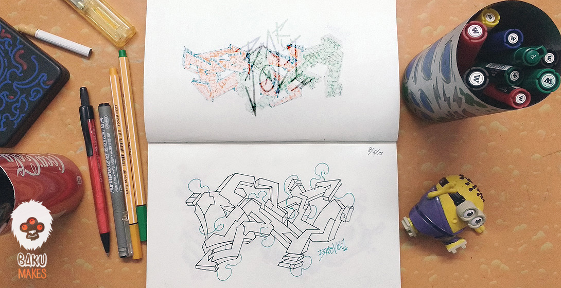 baku bakumakes Blackbook graff sketches