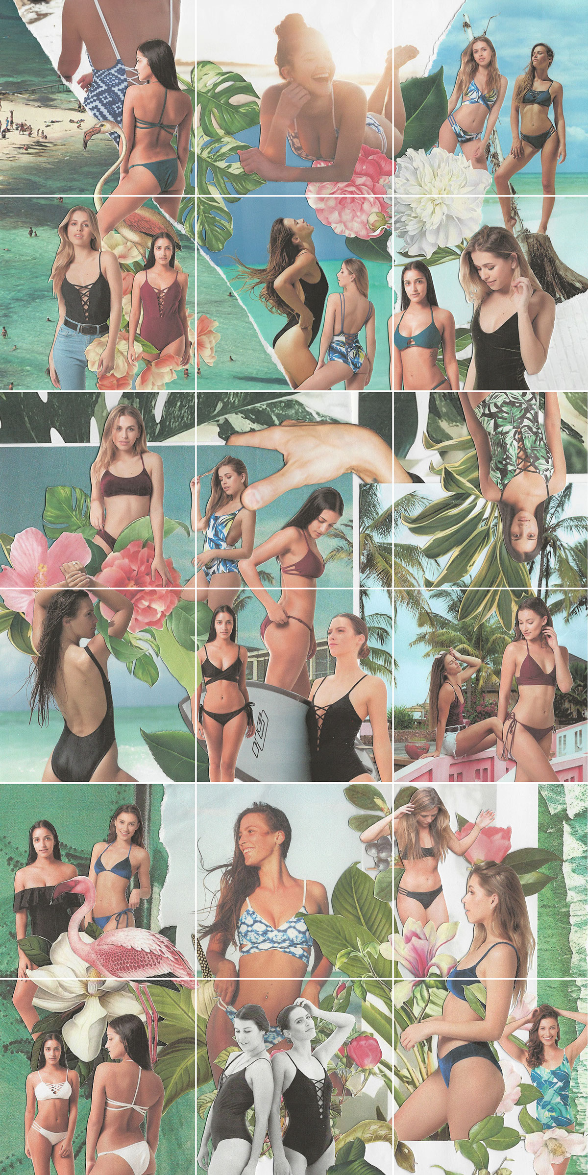 baconbikinis bikinis collage instagram Fashion  ILLUSTRATION  summer Tropical Surf