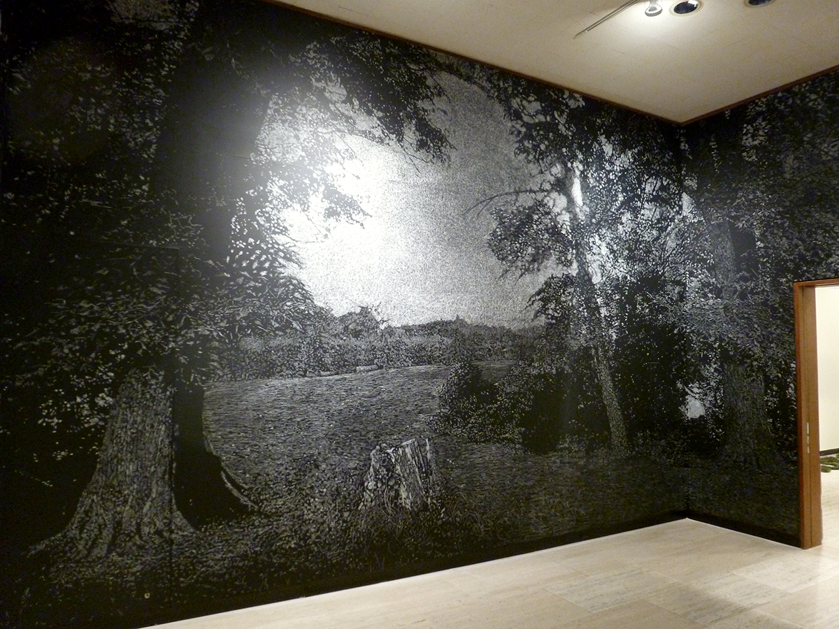chalk blackboard temporary trees Landscape Memory installation