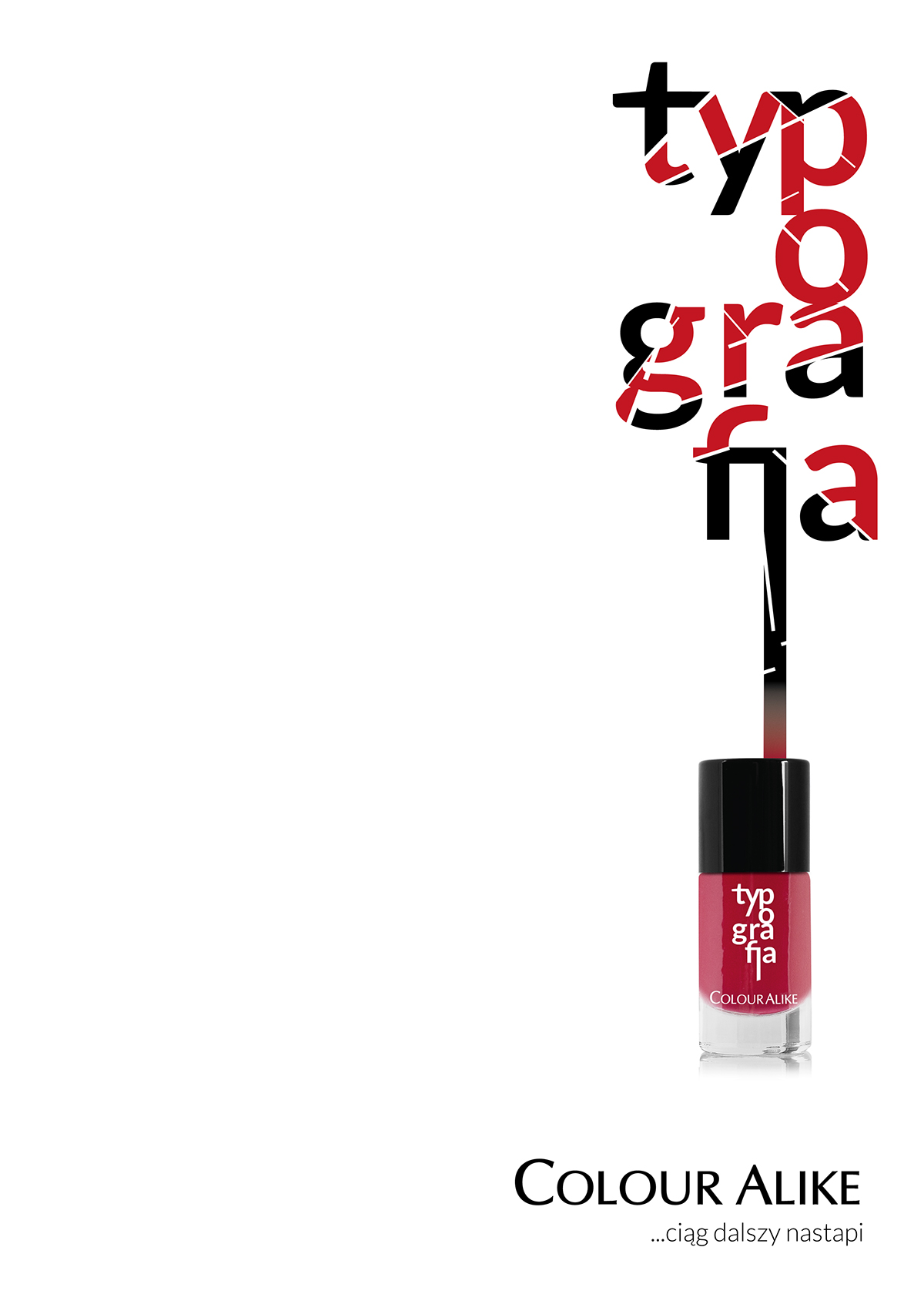 typo typography red colour cosmetics nail lack nail polish