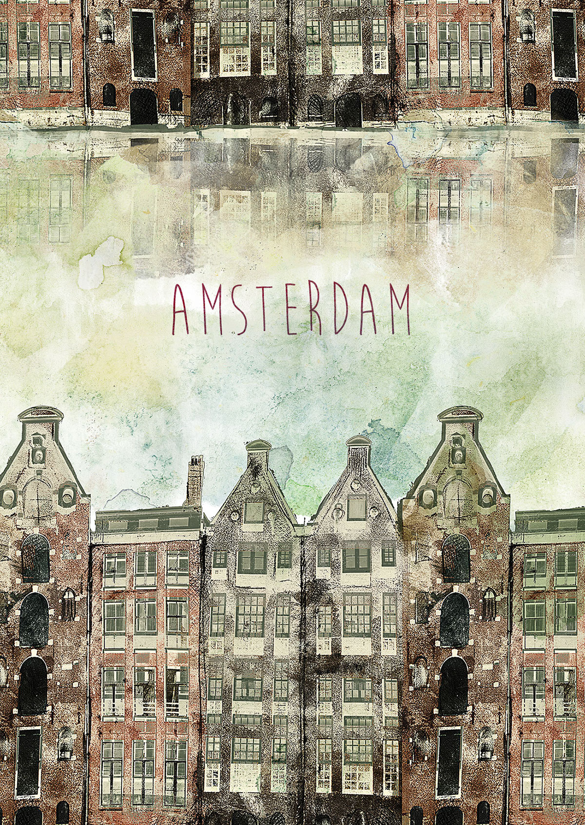 amsterdam postcard city Urban Landscape Netherlands Anne Frank House grunge tourism
