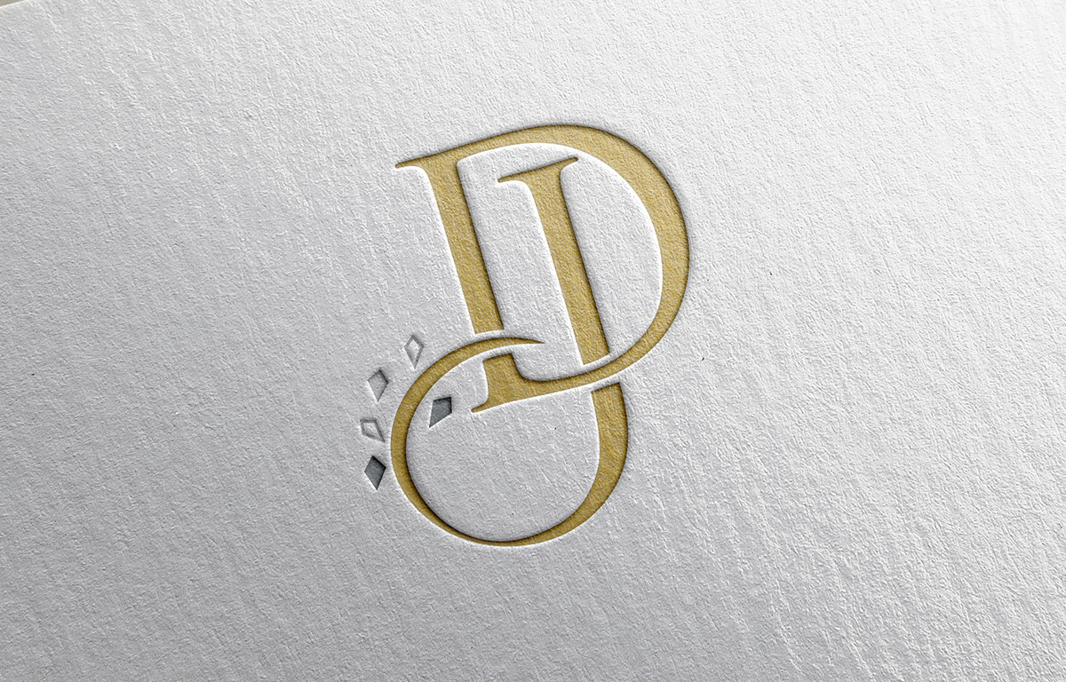 wedding Invitation logo monogram gold silver Invitation Card deboss letterpress