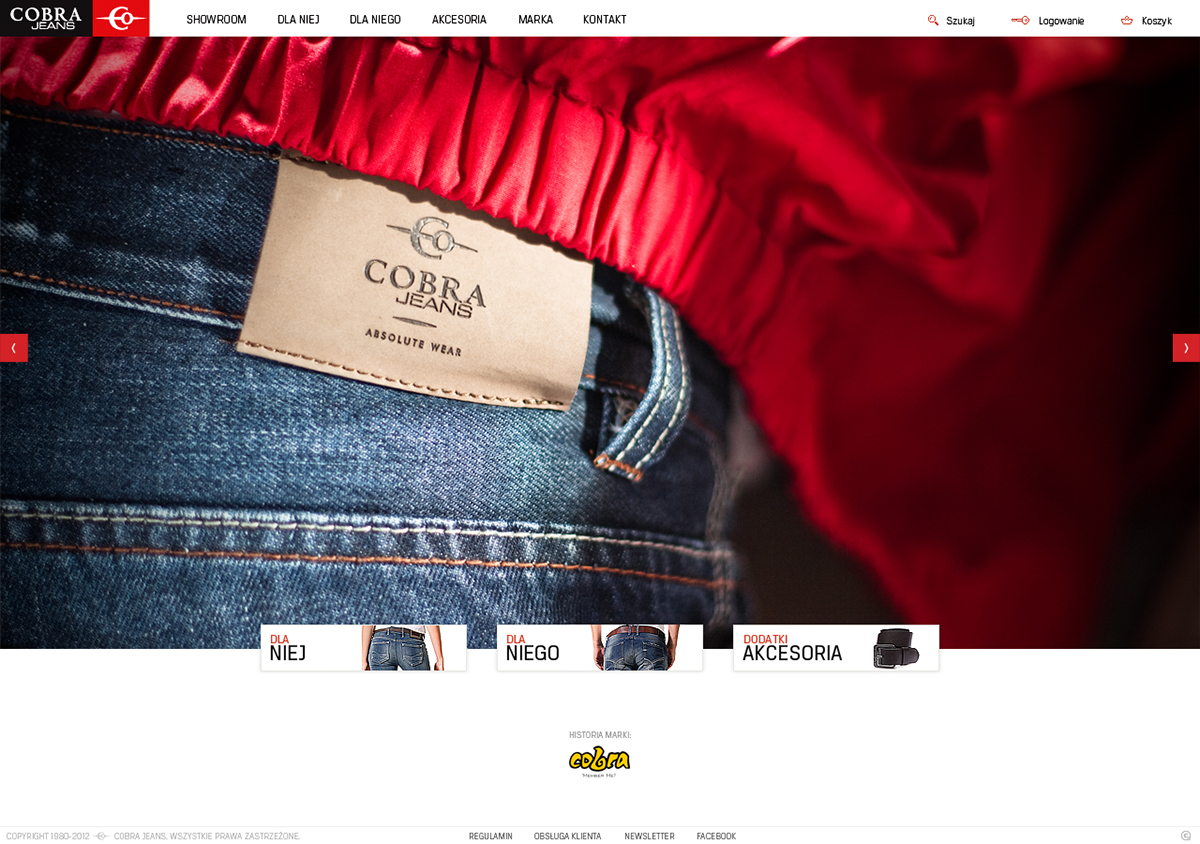 cadabra swolkien Hubert ecommers   eshop shop jeans cobra cobrajeans Web Layout