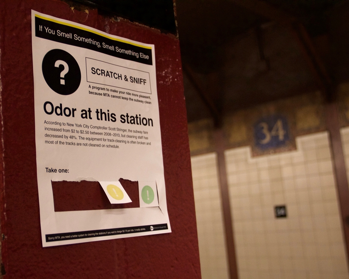 MTA smell scent scratchandsniff poster subway campaign