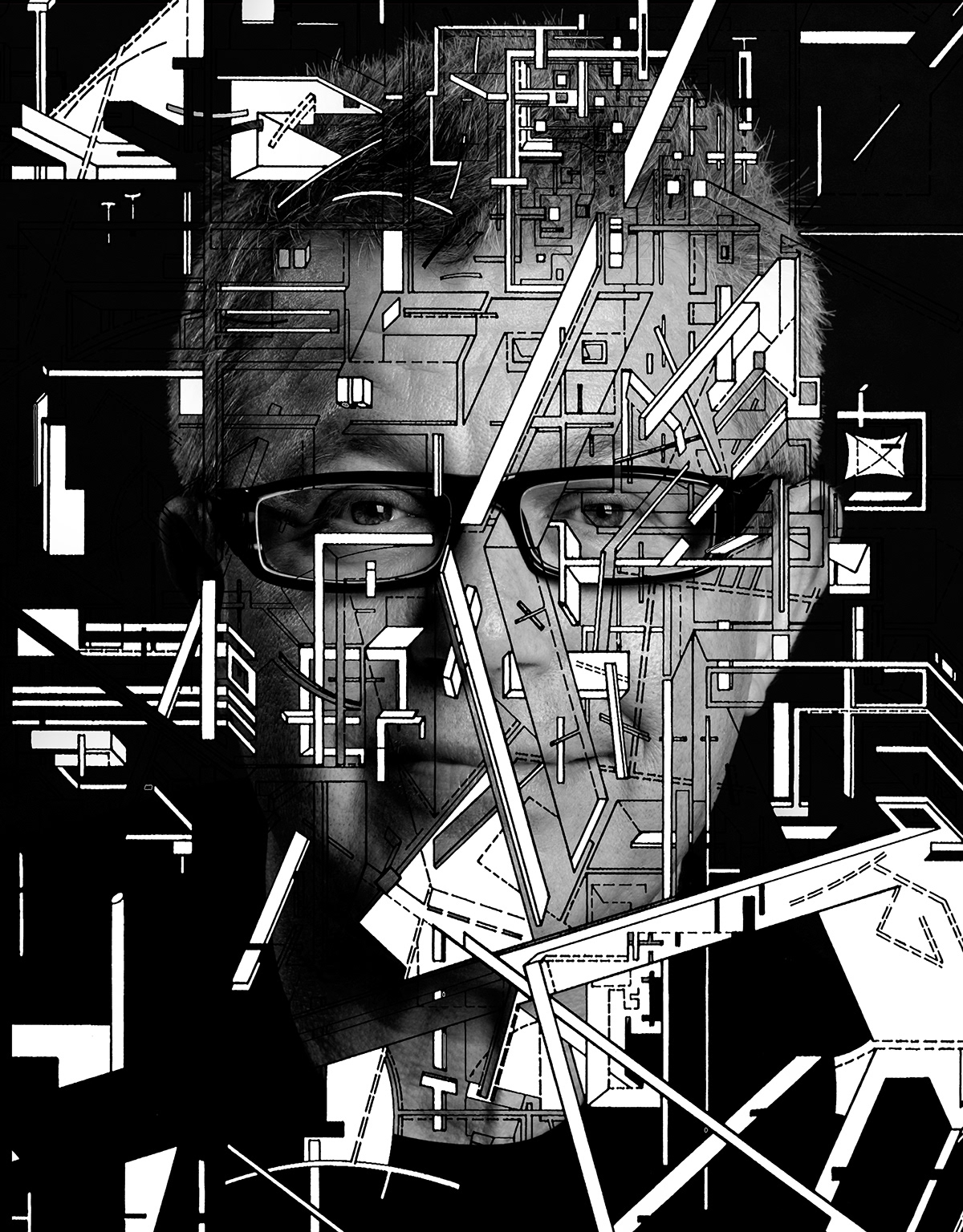 libeskind retrospective affiche Goodies archi architect noir et blanc lettrage plans