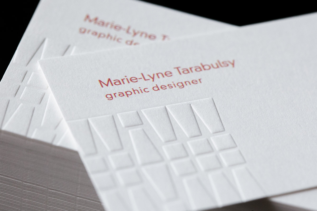 business card graphic design  Blind Emboss