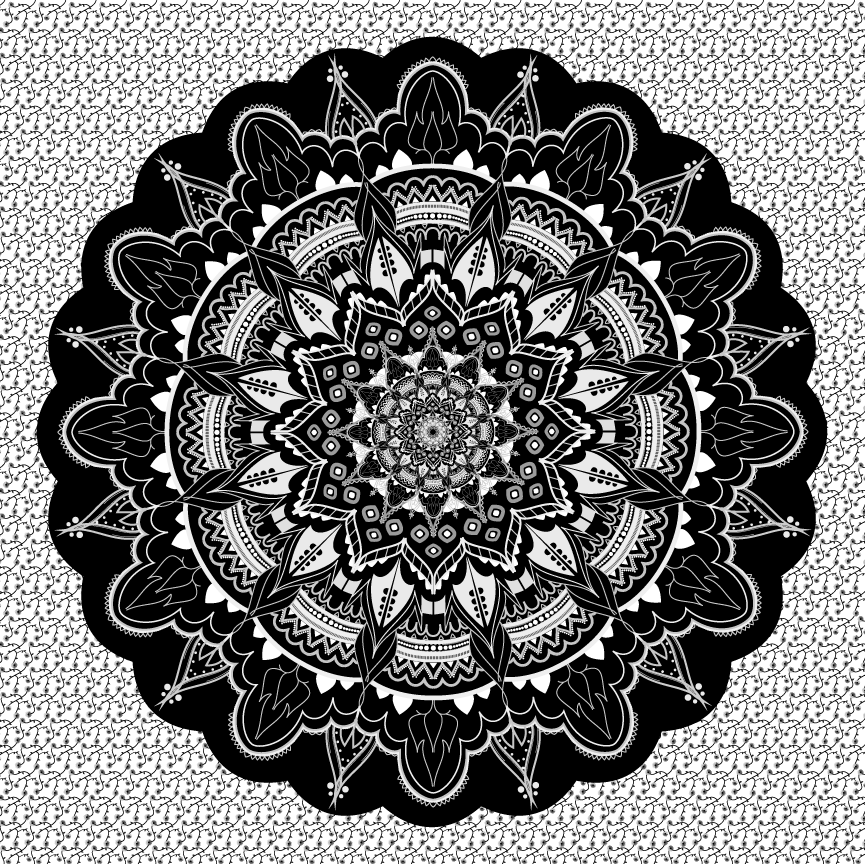 Mandala black and white Vector Mandala intricate design colorful mandala Product Art