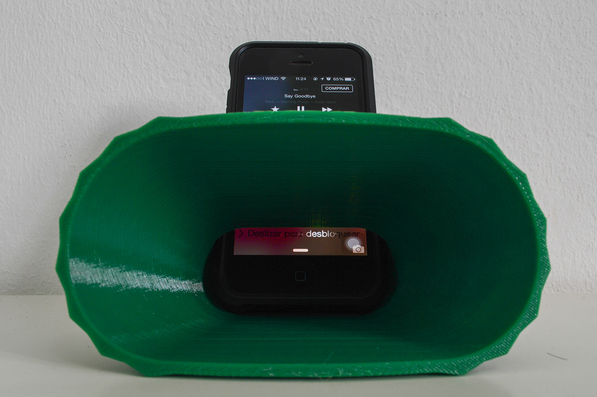 3d print mobile speaker amplifier rendering product design venezuela device color Project caracas milano Italy 3d printing