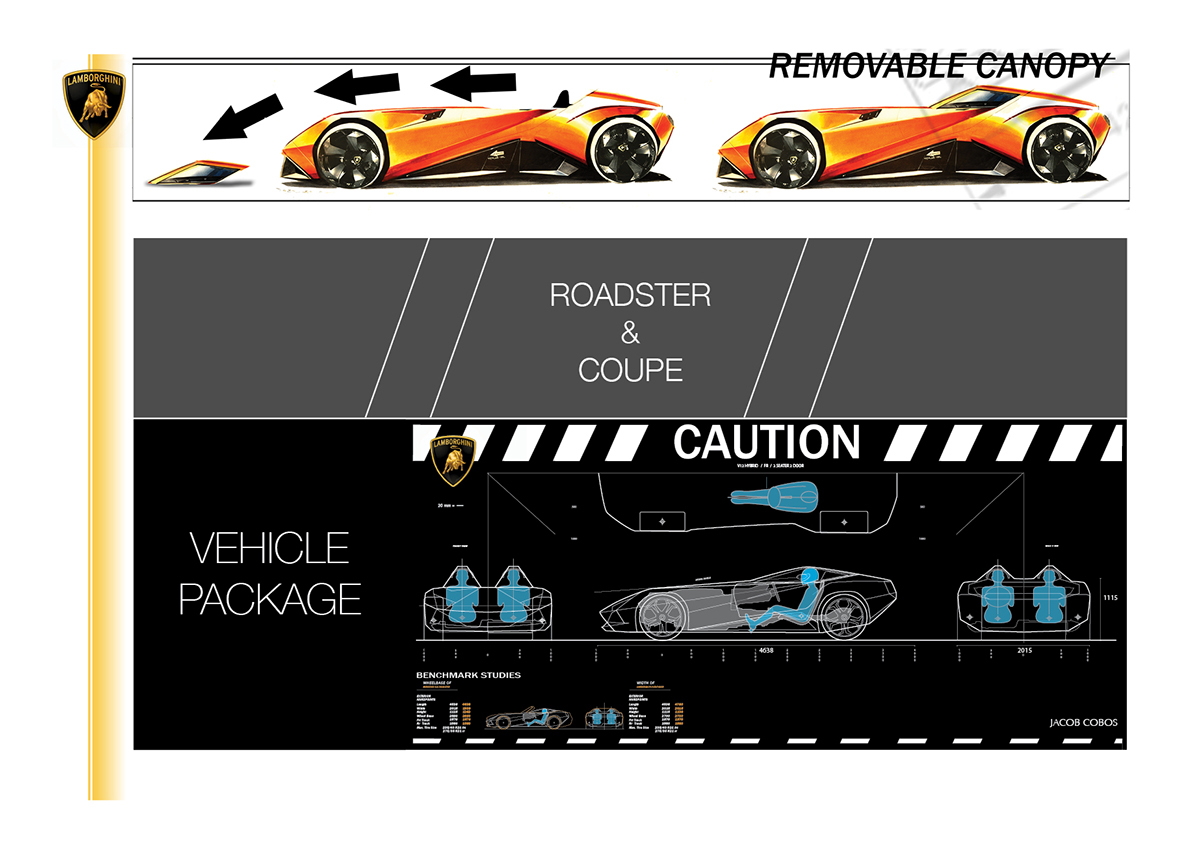 lamborghini Indiavolato car design industrial design sketches Art Center vehicles roadster exotic Super Car