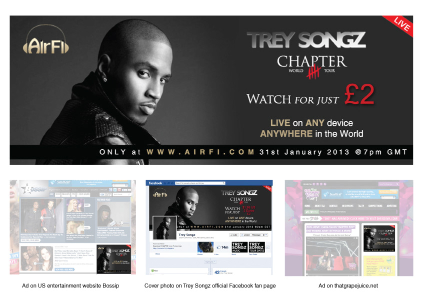 Promotion trey songz Web Banners flyers  press release facebook cover photo