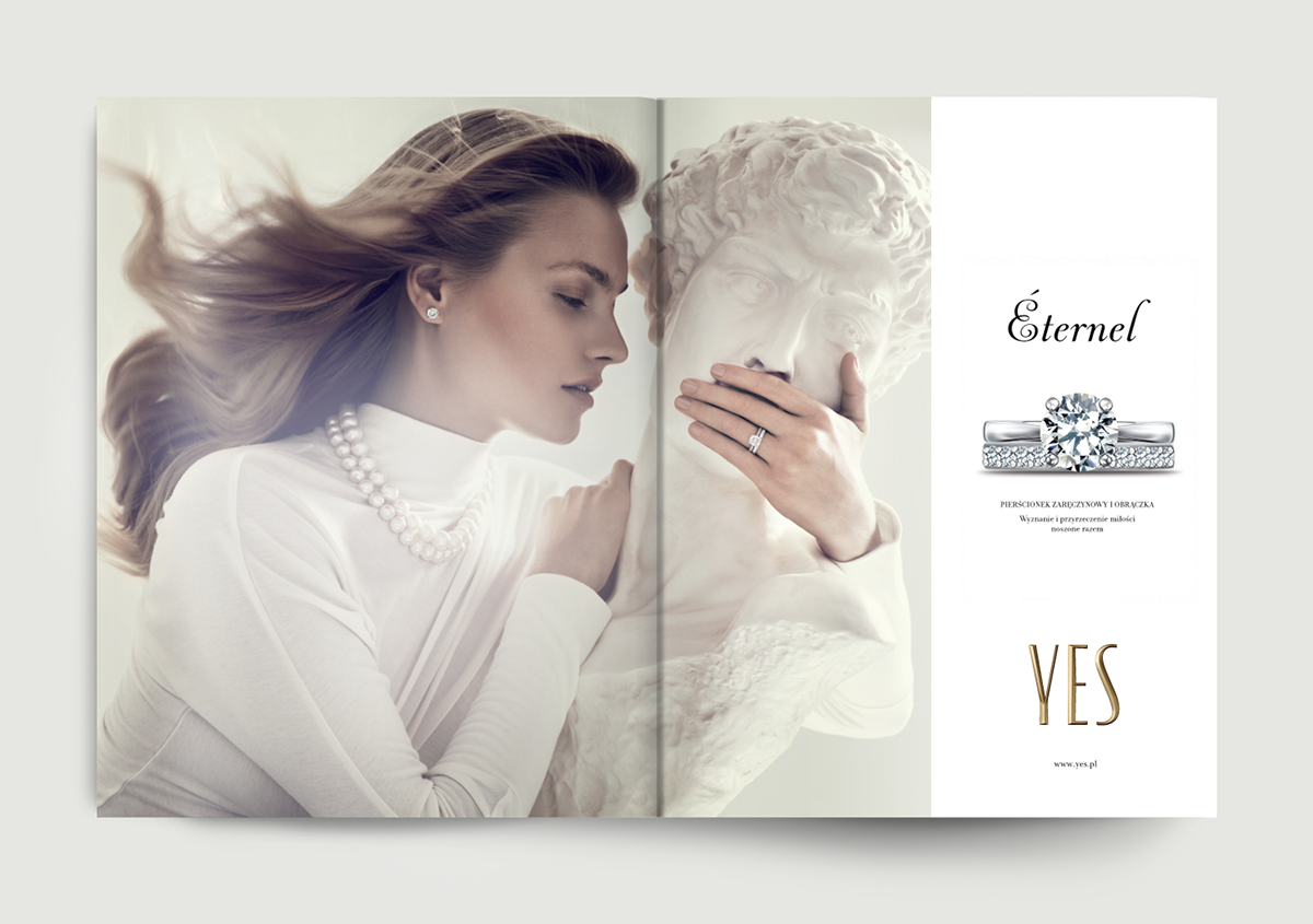 yes jewelry mamastudio gold Signage brandbook manual rebranding Jewellery woman prestige print elegance Style refresh