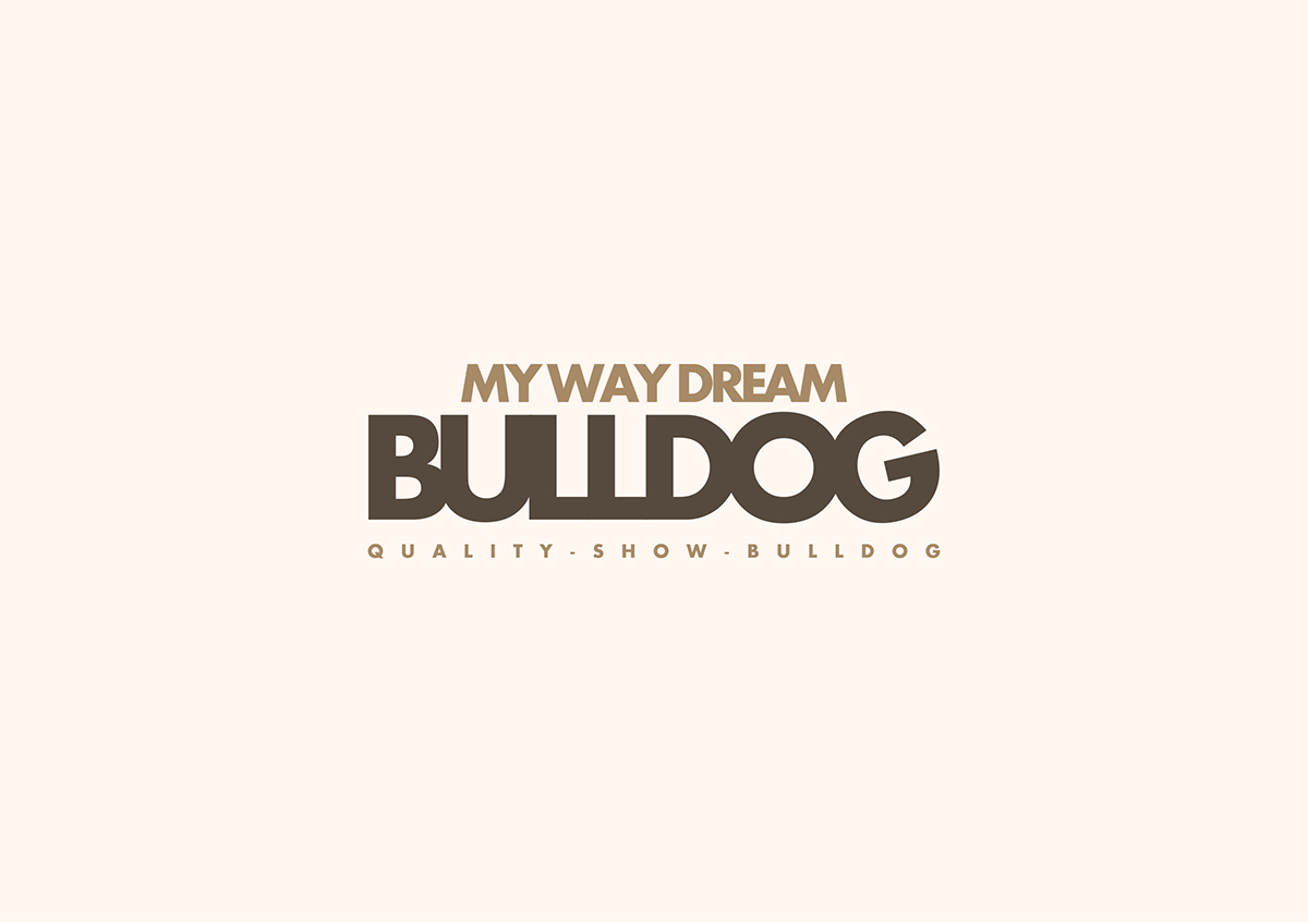 logo brand marchio bulldog Project brown dog english puppies farm farm animals breeding animal puppy Logo Design