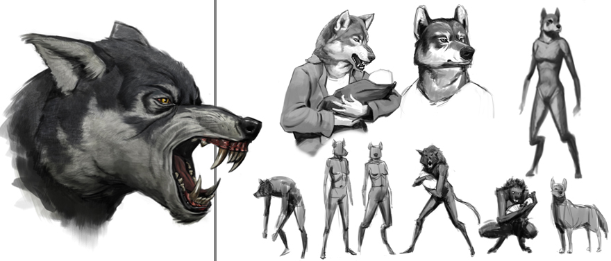 Adobe Portfolio wolf creature FX  yeti fur simulation grooming creature animation zoic studios