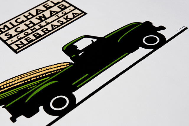 poster aiga Nebraska michael schwab Promotion Event speaker design corn Truck signed limited edition screen print