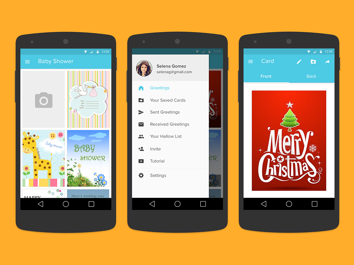 UI ux android l visual desing greetings lollipop icons