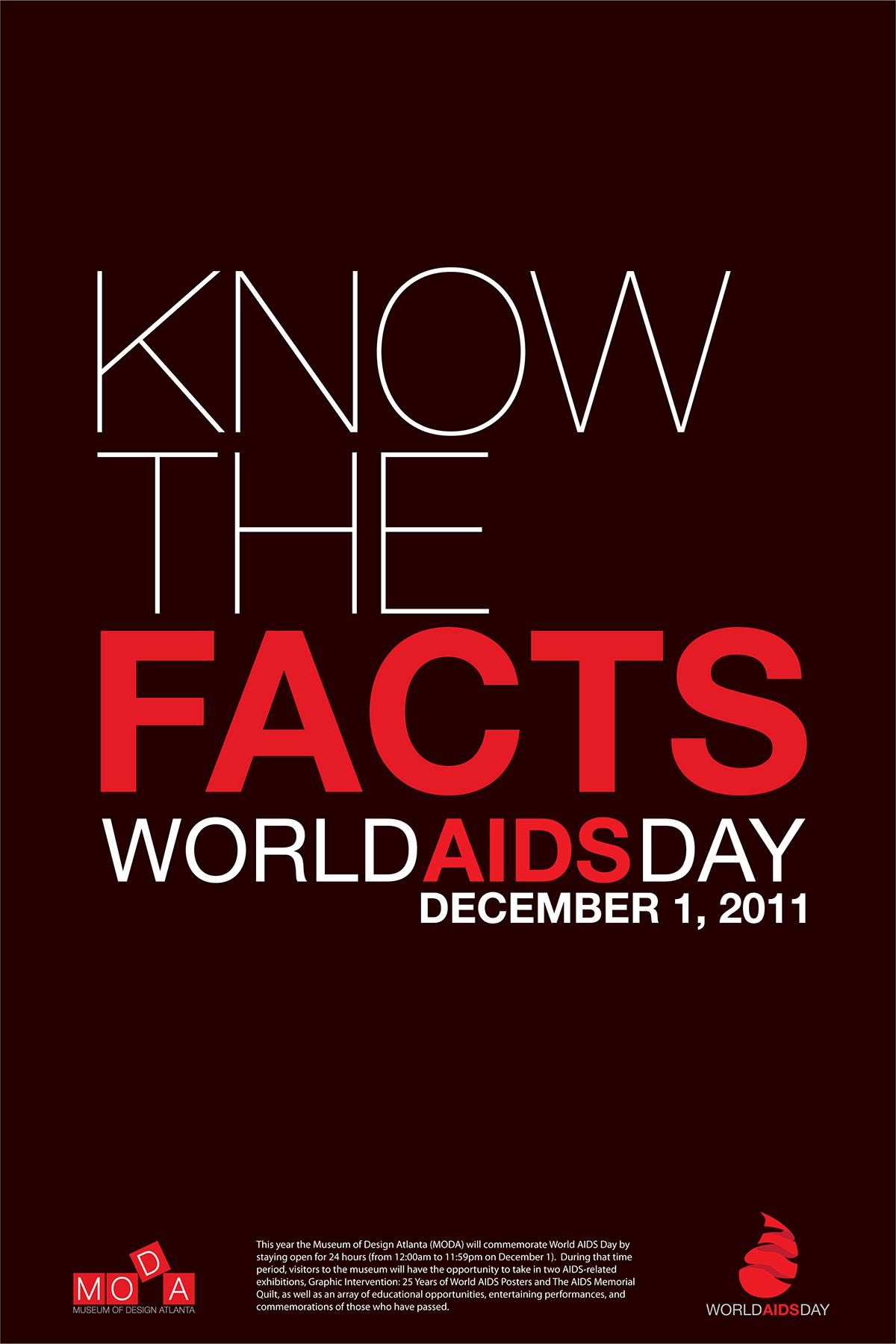 moda AIDS world epidemic Disease virus poster campaign pitch Day museum of atlanta 24 hour 24 hour blood logo ribbon