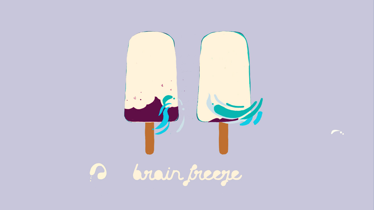 sketchy handmade notebooks promo brain FREEZE gif sea summer Cell frames ice creams Sobre