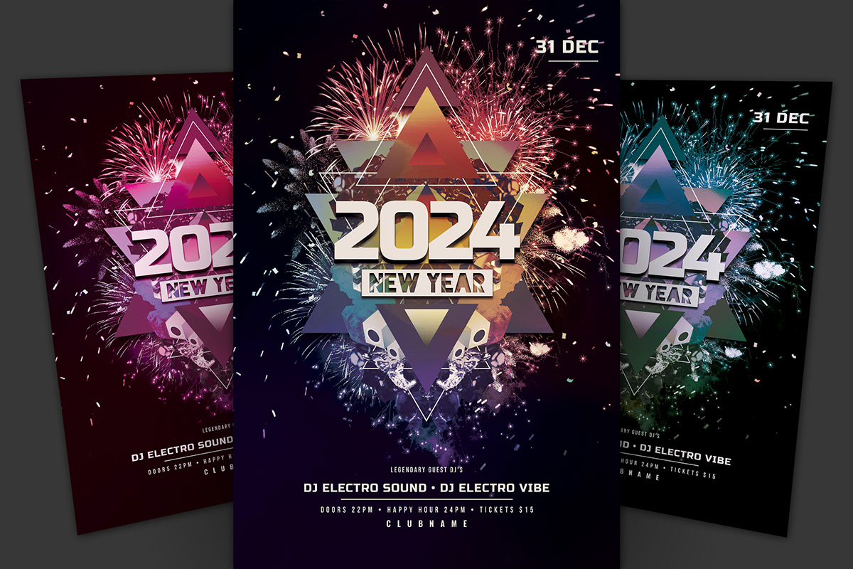 flyer poster new year new year flyer party firework fireworks graphicriver envato