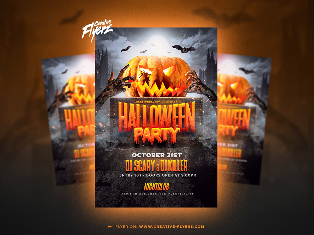 Halloween party flyer design