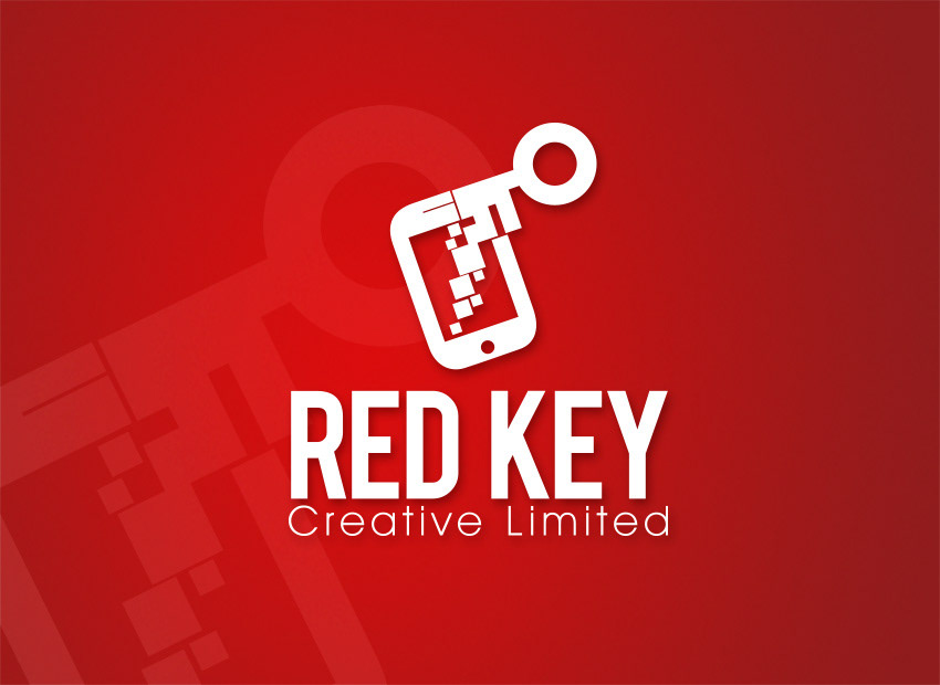 Red Key creative Apps Company Logo Design red business card Name card apps development toto workshop