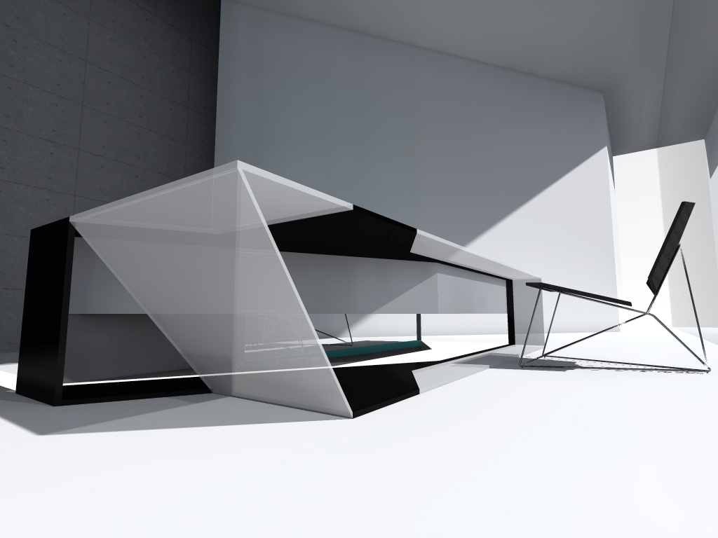 design furniture desk Interior 3D Render Rhinoceros Artlantis