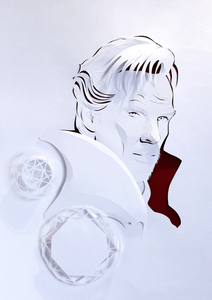 Doctor Strange movie papercraft papercut craft ILLUSTRATION  Benedict Cumberbatch art fanart portrait