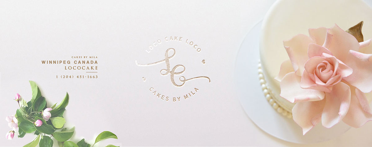 branding  logodesign cake bakery pink identify animation  gold rose Food 