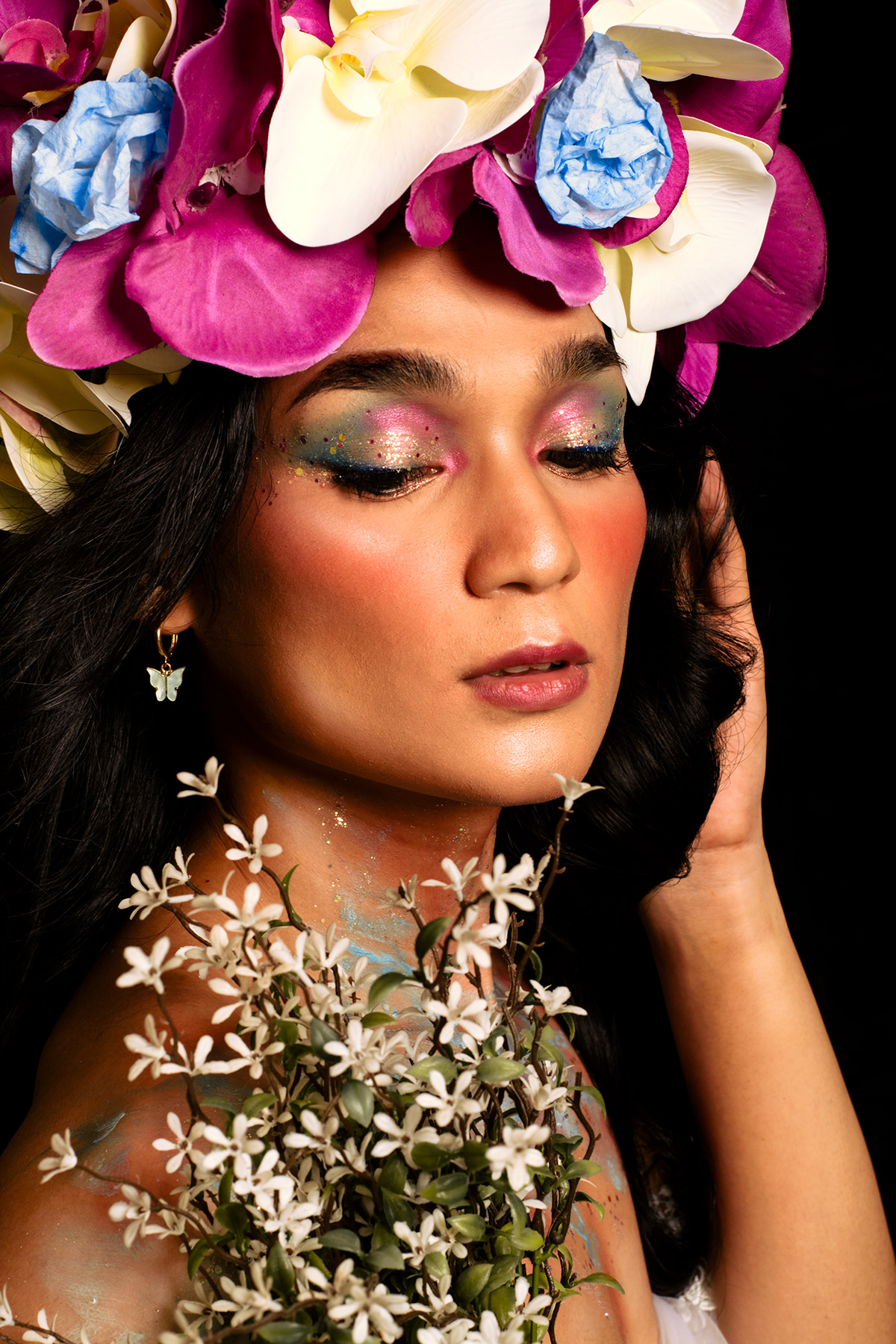 beauty BEAUTY PHOTOGRAPHER beauty photography flowercrown Flowers LGBTQ+ makeup portrait portrait photography pride month