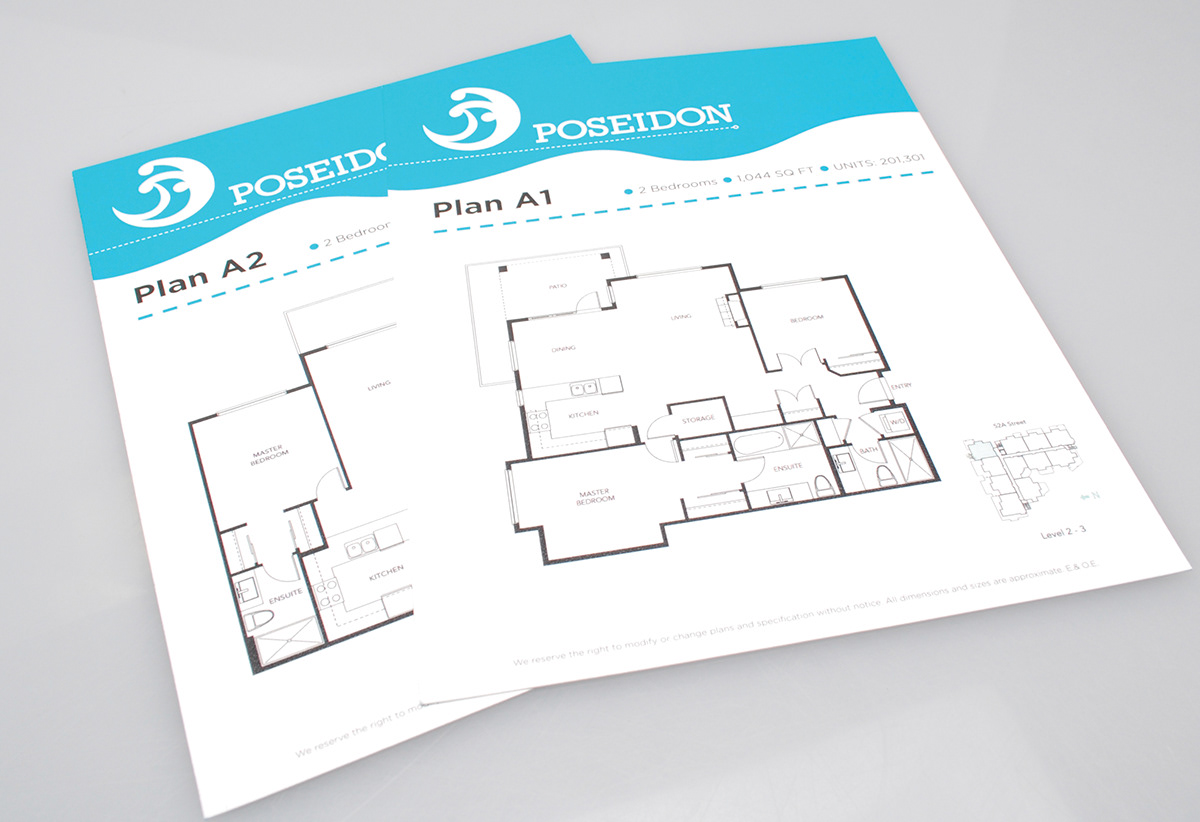 poseidon condominium real estate design Condo Brochure package floor plans concept design sea god