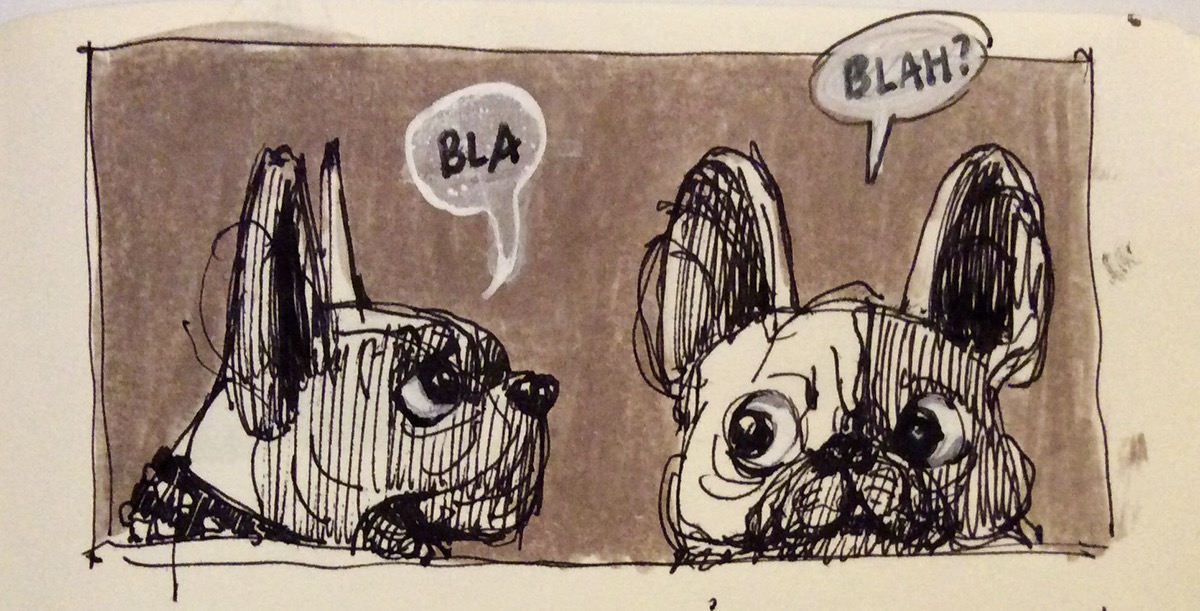 dog humour sketches ink